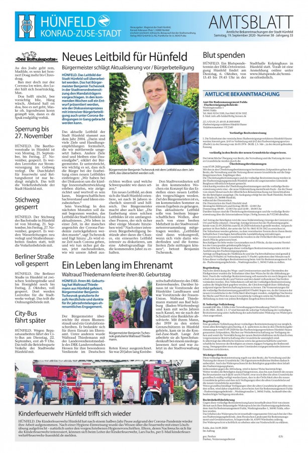 Amtsblatt vom 19. September 2020
